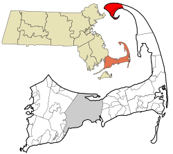 Barnstable County Massachusetts incorporated and unincorporated areas Provincetown highlighted
